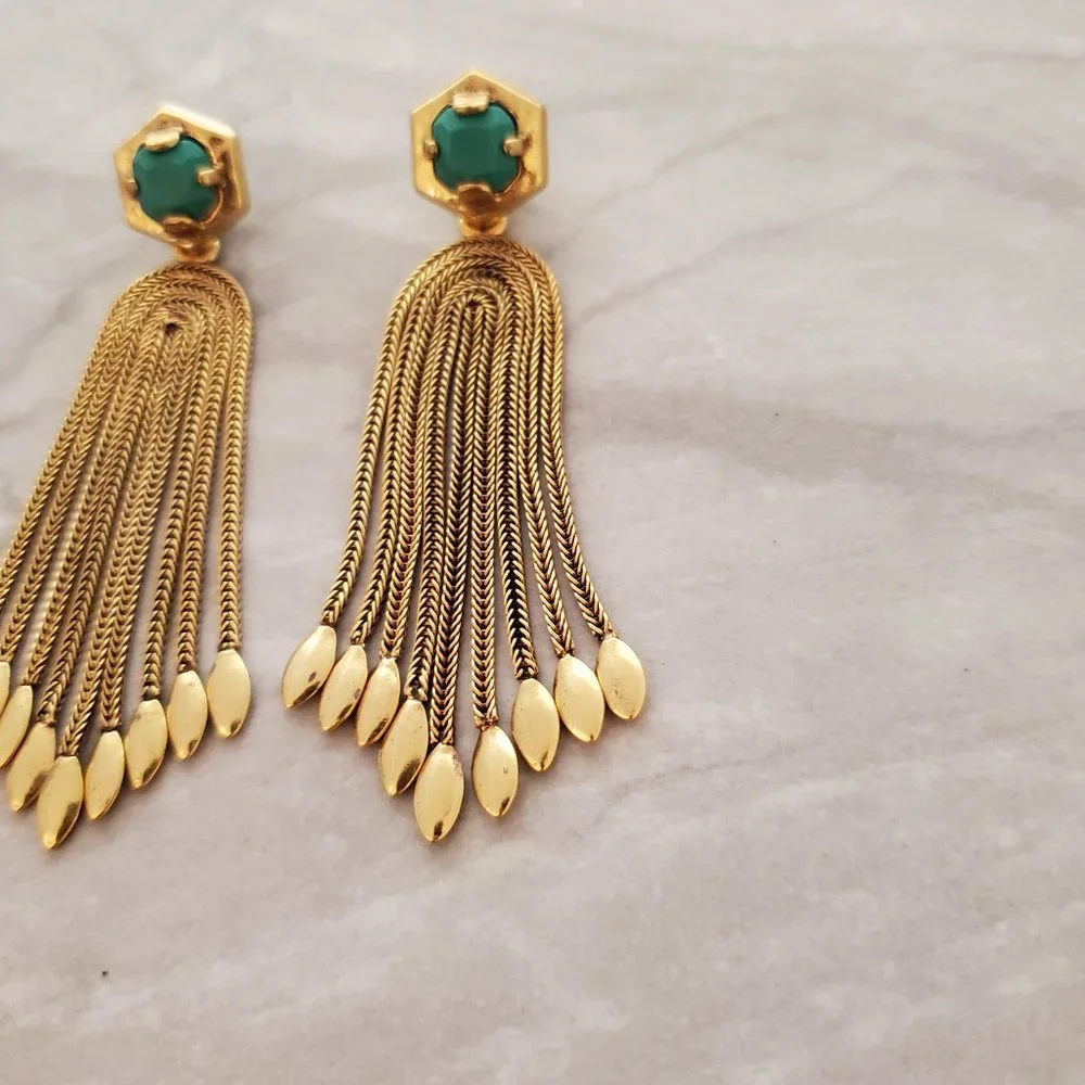 💙 Stella and Dot Odeon Antiqued Chandler Convertible Stud Drop Dangle Earrings - Picture 5 of 10